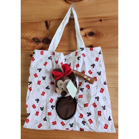 Japan Tokyo Disney Store Minnie Mouse Shopping Eco Bag Pouch - Picture 6 of 9